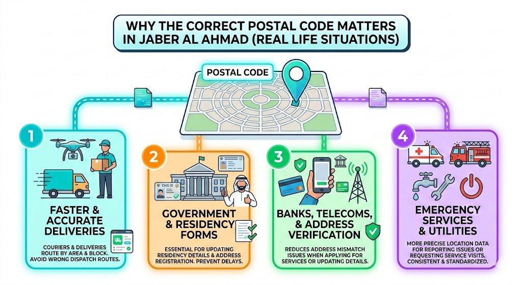 Why the Correct Postal Code Matters in Jaber Al Ahmad (Real Life Situations)