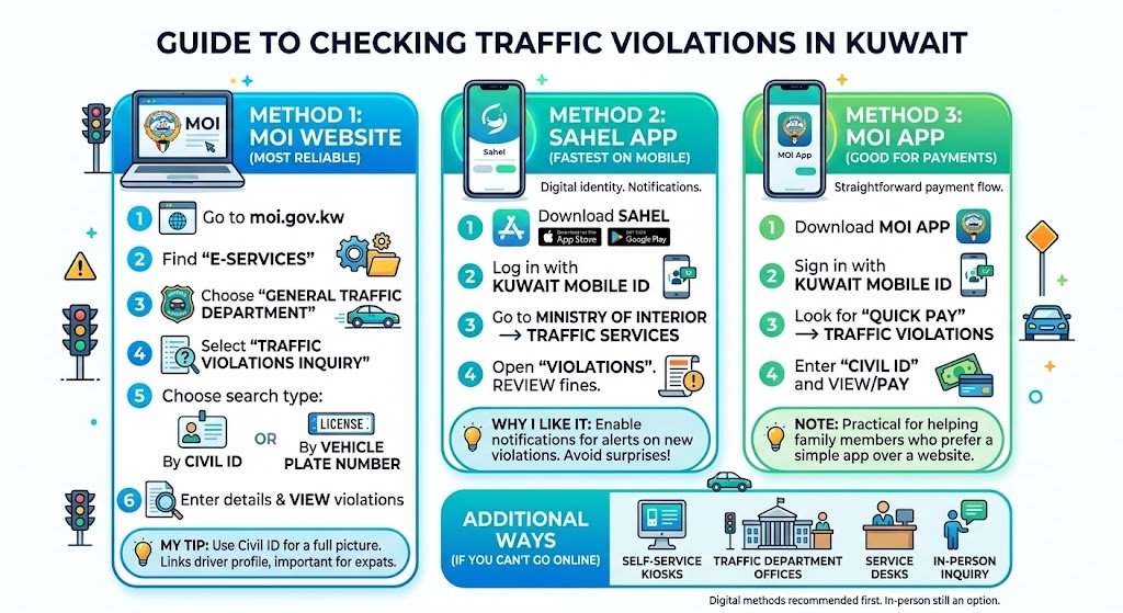 Method 1: Check traffic violations on the MOI website (most reliable)