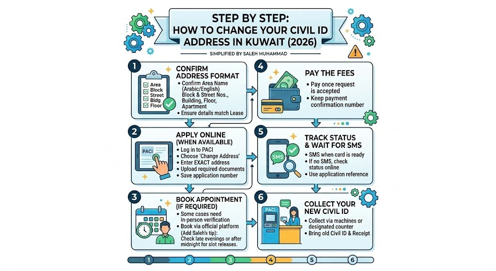Step by Step: How to Change Your Civil ID Address in Kuwait (2026)