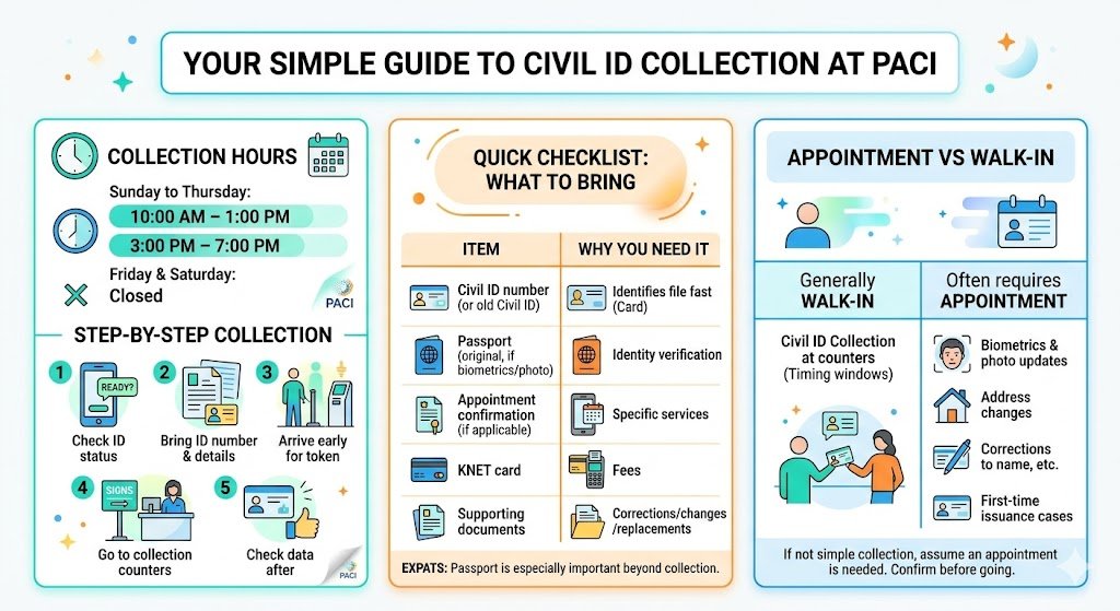 Civil ID collection timing (what most people actually need)